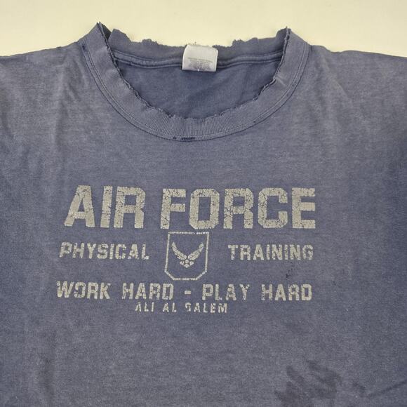 Vintage Air Force Shirt Mens Large Soffe Physical Training Ali Al Salem 90s Tee - Picture 3 of 12